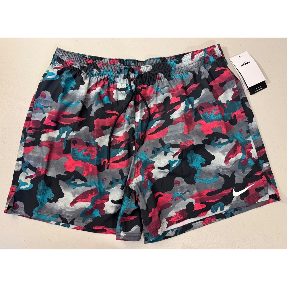 Nike Swim Trunks Men XXL Red Camo Board Shorts NESSE548-463NEW